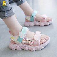 QQS551 รองเท้าแตะเด็กผู้หญิง Kids Casual Sports Sandals Ribbon Mesh