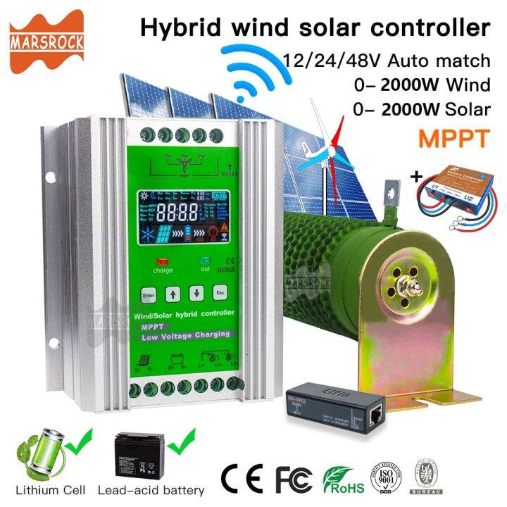 4000W Wind Solar Hybrid Charge Controller With Equalizer, 12V 24V 48V