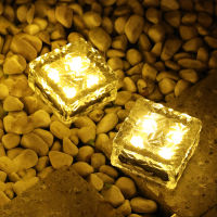 4pcs Solar Led Ice Cube Brick Lights Outdoor Waterproof Stair Step Paver Lamp For Yard Patio landscape Lawn Garden Decoration