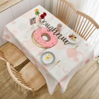 Morris8 Ice Cream Donut Pattern Kawaii Tablecloth Girl Room Desk Living Dining Table Home Decoration Washable Dust-proof