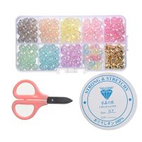【CW】✖  238pcs/Box Ab Color Spacer Loose Beads CCB Jewelry Making Supplies With Scissors Elastic Cord