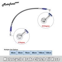 Motoforti 40cm-120cm Motorcycle Braided Brake Clutch Oil Hoses Line Pipe Clutch Throttle Gas Line Fuel Pipe With Spring