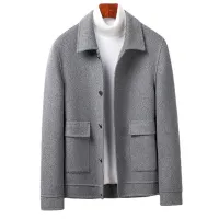 [COD] Double-sided woolen coat mens short autumn new business casual lapel jacket without cashmere