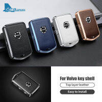 โลหะ Cowhide รถ Remote Key Case สำหรับ Volvo XC60 XC40 XC90 S90 V60 V90 2010-2022ผู้ถือ Protector Fob พวงกุญแจ