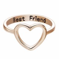 Women Love Heart Best Friend Ring Promise Jewelry Friendship Rings Bands US 6-10