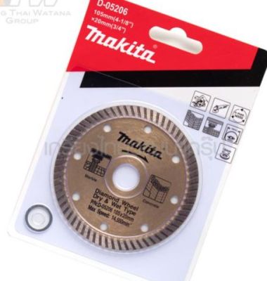 Makita accessories Diamond Wheel cutting  part no. D-05206 ใบตัดเพชร ตัดพื้นผิวแห้งและเปียก ขนาด 4นิ้ว ขนาด 105 มิล รูใบ 20 มิล  ยี่ห้อ มากีต้า