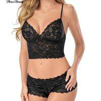 COD!Hearsbeauty Womens Push-up Padded Nightwear Set Solid High Waist Lace Underwear