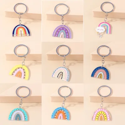 Cloud-shaped Keychain Charms Cute Cloud Keychain Pendant Mens Car Key Pendants Cute Keychain Charms Rainbow DIY Key Chains