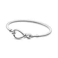 10 S925 Sterling Silver Bracelet With Logo Classic High Quality O-Shaped Interlocking Unlimited Symbol Jewelry Female