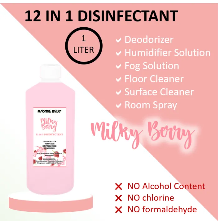 MILKY BERRY 1 LITER 12 IN 1 DISINFECTANT / HUMIDIFIER SOLUTION | Lazada PH