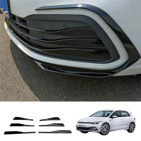 สำหรับ-VW Golf MK8 2021รถสีดำเงากันชนหน้าสปอยเลอร์ด้านล่าง Grille Fog Light คิ้วครอบคลุม Trim