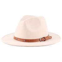 HOAREE Fedora Hats for Women Men Classic British Felted Hat Panama Belt Decorate Imitation Woolen Winter Felt Jazz Cap