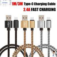 CAIMAKEU ไนล่อนชนิด C สายชาร์จเร็ว2.1A 1M/2M USB-C สายชาร์จแบตเตอรี่เพิ่มความยาวของข้อมูล USB-C สายชาร์จสายสำหรับซัมซุง Galaxy S8 S10 S9 + Plus/huawei