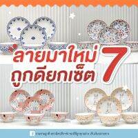 เซ็ตงาน จาน/ชาม เซรามิก  คุณภาพดี สีสันสดใส จาน8นิ้ว ชาม6นิ้ว เข้าไมโครเวฟได้