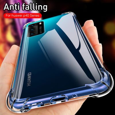 transparent soft case For huawei p40 pro p30 p20 light huawe huawey hauwei p 20 30 40 lite E shockproof phone cover coque cases