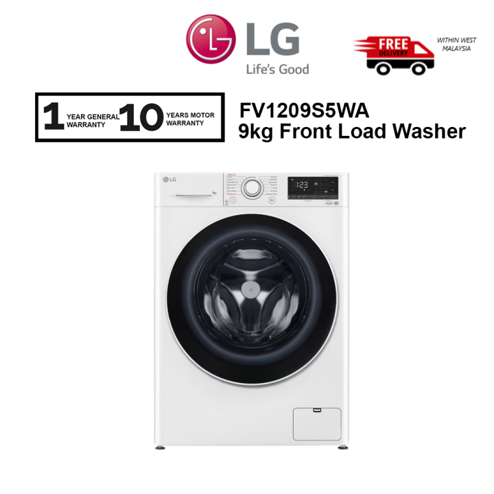 {FREE SHIPPING} LG 9kg Front Load Washer FV1209S5WA with AI Direct