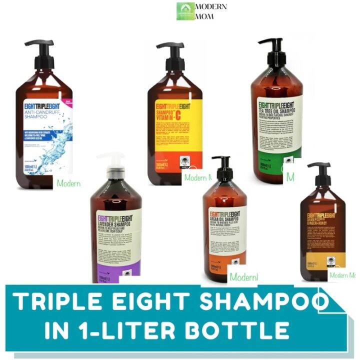 Eight Triple Eight Shampoo 1-LITER (Lavender/Argan Oil/Tea Tree/Honey ...