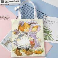 ZZOOI 30x35cm Sarah Kay Cartoon Girl Canvas Bag Harajuku School Women Shoulder Bag Large-capacity Casual Punk Vintage Handbag 1014