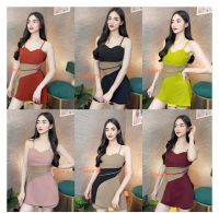 (พร้อมส่ง) เซต 2 ชิ้น เสื้อ+กางเกงขาสั้น ผ้าโรเชฟ อก28-34 เอว24-29