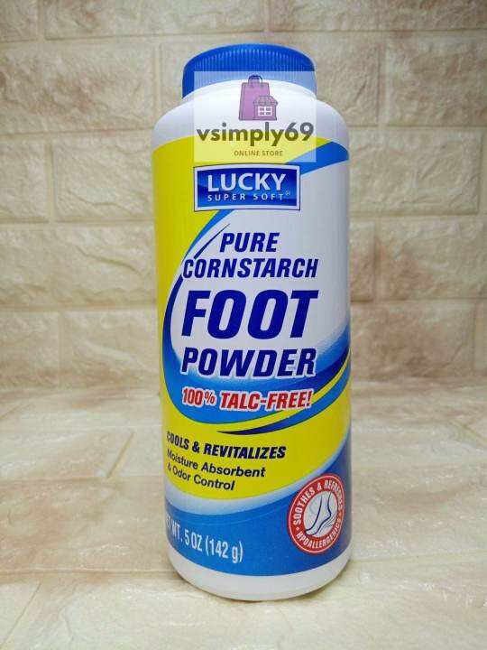 Lucky Super Soft Pure Cornstarch Foot Powder 100 TalcFree (142g) Made