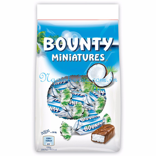 Kẹo sô cô la nhân dừa bounty miniatures 150g - ảnh sản phẩm 1