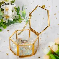 Geometrical Clear Glass Jewelry Box Jewelry Organize Holder Ring Box Necklace Bracelets Earrings Jewelry Storage Accessories