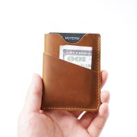 Ultra-Thin Ins Style Genuine Cowhide Leather Card Holder Fashion Mini Short Women Wallet Vintage Credit Card Case Purse Card Holders