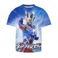 Anime Ultraman Childrens T-Shirt 3D Print Short Sleeve Childrens T-Shirt Cosplay Diga Boys and Girls Ultraman T-Shirt