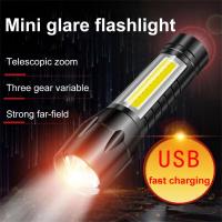 High Power Rechargeable LED Flashlight Mini Zoom Torch Outdoor Camping Strong Lamp Lantern Waterproof Tactical Flashlight Rechargeable  Flashlights