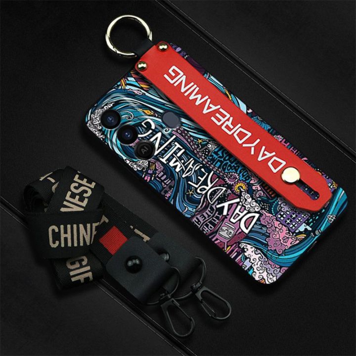 soft-phone-holder-phone-case-for-tecno-pop6-go-anti-knock-lanyard-fashion-design-back-cover-silicone-armor-case-cover