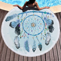 Dream Catcher Series Microfiber Round Beach Towel 150cm Printed Summer Beach Towel Blanket Outdoor Sport Swimming Towel