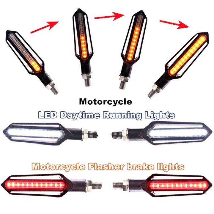 ไฟเลี้ยวมอเตอร์ไซด์ไฟกระพริบ-led-24นิ้ว2ชิ้นสำหรับ-harley-ไฟตัดหมอก-moto-ไฟท้ายเบรคลำแสงกระพริบ