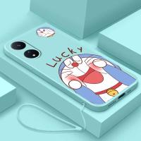 [สายรัดฟรี] เคสปลอกกันกระแทกโทรศัพท์โดราเอมอน OPPO A38 4G น่ารักนำโชคซิลิคอนเหลว