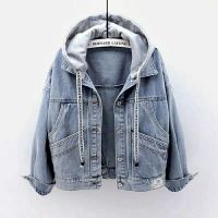 new 2021 spring autumn casual denim jacket women long sleeved loose hooded jeans coat korean outwear