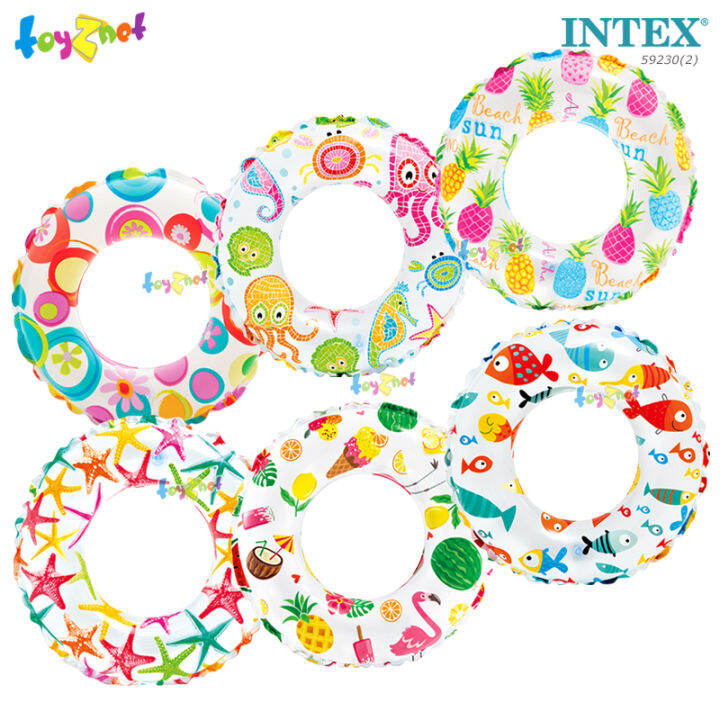 Intex ส่งฟรี ห่วงยางไลฟ์ลี่พริ้นท์ 24 นิ้ว (61 ซม.) รุ่น 59241 แพ็ค 5 ...