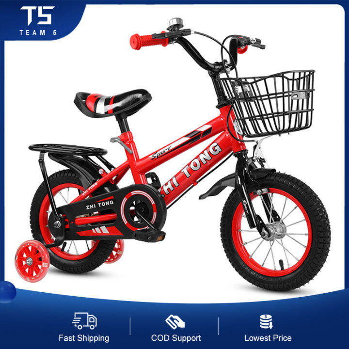 TEAM 5 (Red) 14 16 18 Inch Children Bicycles Kids Bike For Boys Non ...