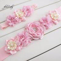 Fashion flower Belt with headband ,Wedding Sashes Girl Woman Sash Belt