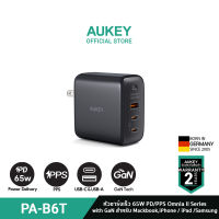 AUKEY PA-B6T หัวชาร์จเร็ว Omnia™ II Series Dual 65W With GaN Power Tech หัวชาร์จเร็ว iPhone 14/13/12 Series สำหรับ iPhone,Android,Laptop เทคโนโลยี PPS, PD รุ่น PA-B6T