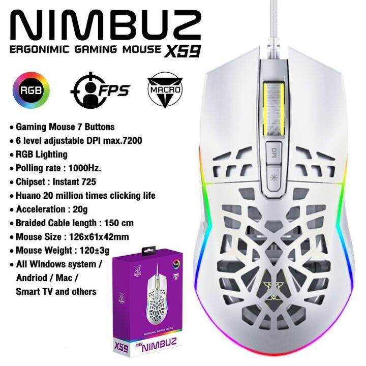 เมาส์เกมมิ่ง-nubwo-x59-nimbuz-ergonimic-gaming-mouse-macro-เมาส์มาโคร-เมาส์เกมมิ่ง