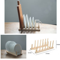 New Multifunction Wooden Plate Rack Wood Stand Books CD Display Holder Lids Holds 7 Heavy DIY Holder Kitchen Accessories