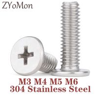 5-50pcs M3 M4 M5 M6 304 Stainless Steel Micro Mini CM Cross Phillips Ultra Thin Super Low Flat Head Screw Bolt 3mm -50mm Length