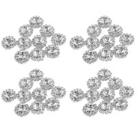 Crystal Rhinestone Button Flat Back Decoration DIY 15mm 40 Pcs Clear