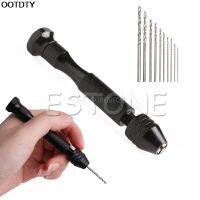 Hand Drill Jewelry Craft Hand Manual Drill Chuck Mini Hand 10PCS Twist Drill Bit