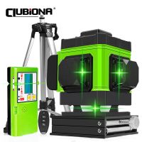 CLUBIONA 12เส้นเลเซอร์วัดระดับสายสีเขียวปรับระดับด้วยตัวเอง360ระดับเลเซอร์แสงสีเขียวที่ทรงพลังในแนวนอนและแนวตั้ง