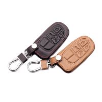 dfgvedvg Top layer leather Genuine Leathercar key cover for Jeep Traitor 2014 2015 Grand Cherokee Chrysler 300C for Fiat protect shell