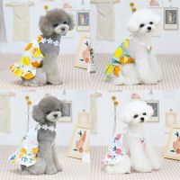 Summer Cotton Puppy Cat Dog Suspender Skirt Dress Sweet Fruit Print Pet Clothes for Small Dogs Dresses Poodle Mascotas Clothing Dresses