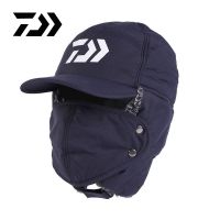 ▽ DAIWA Fishing Hat Winter Warm Windproof Skiing Hat Men Women Fashion Ear Protection Velvet Fleece Sports Hat With Face Mask