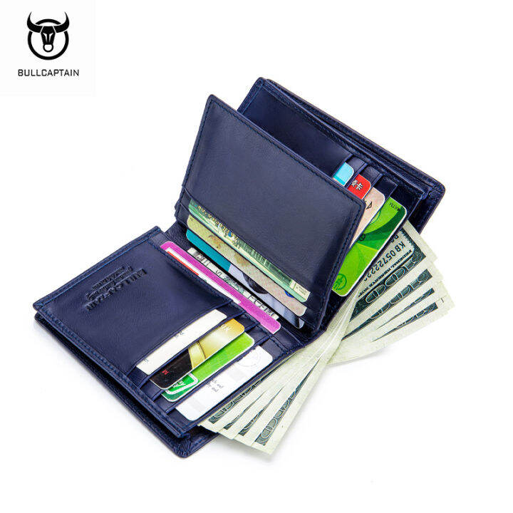 top-bullcaptain-casual-business-card-holder-rfid-anti-theft-brush-wallet-men