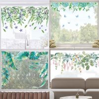 Tropical Vine Leaf Butterfly Wall Stickers Nordic Rainforest Green Plants Window Decal DIY Mural for Childrens Room Home Decor