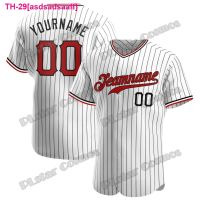 asdsadsaaff Jersey de beisebol unisex com nome Personalizado branco e preto riscas vermelho-preto impresso em 3D moda rua Hip Hop KS-42